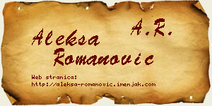 Aleksa Romanović vizit kartica